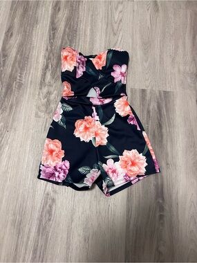 Floral Strapless Romper